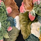 4 old and numbered dessert plates in slurry, strawberry model