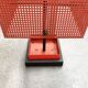 Minimalist perforated steel umbrella stand, 1960s
