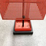 Minimalist perforated steel umbrella stand, 1960s