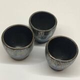 3 stoneware bowls, salted and flamed by Marcellus Aubry