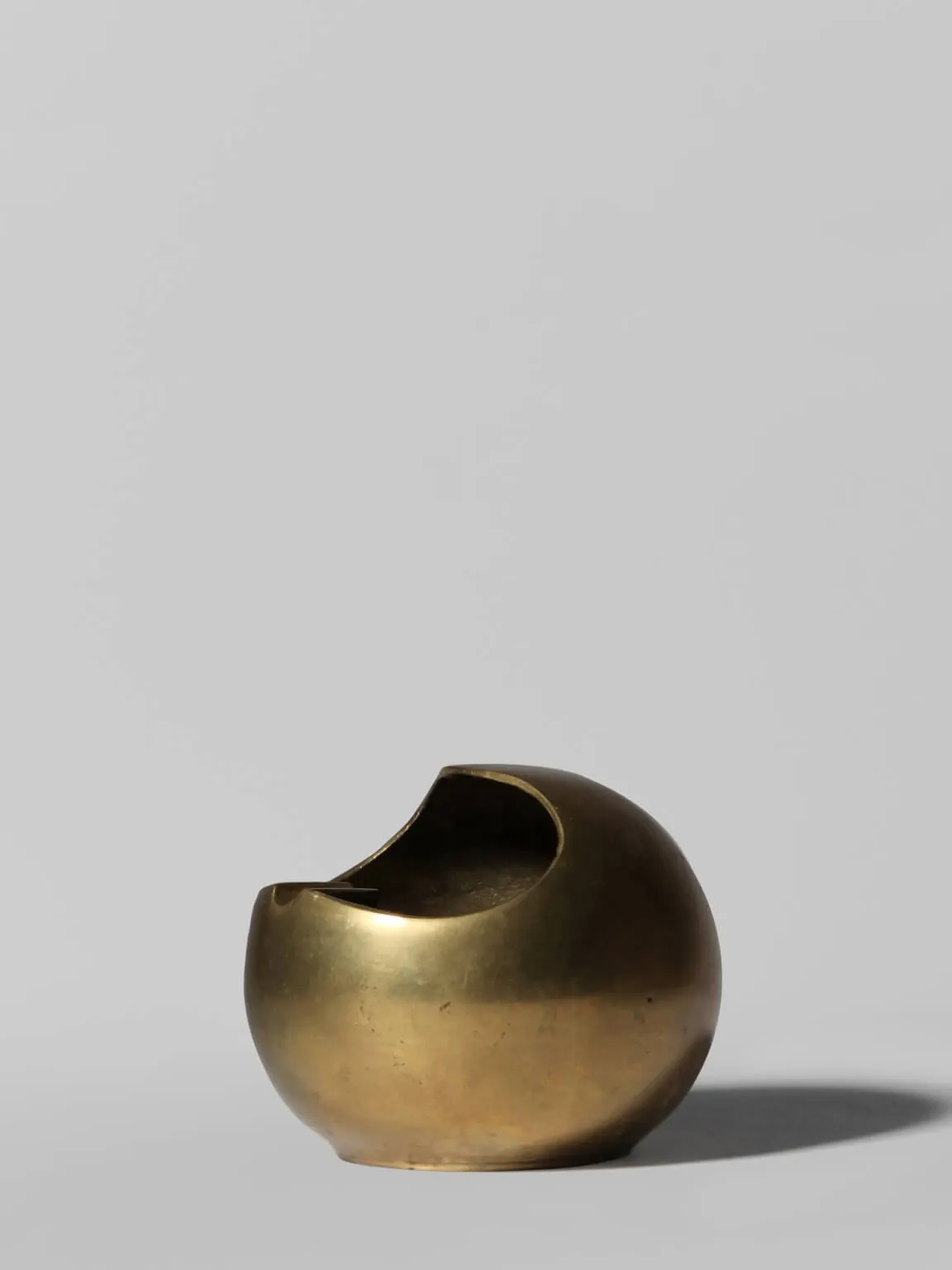 Modernist Spherical Brass Ashtray