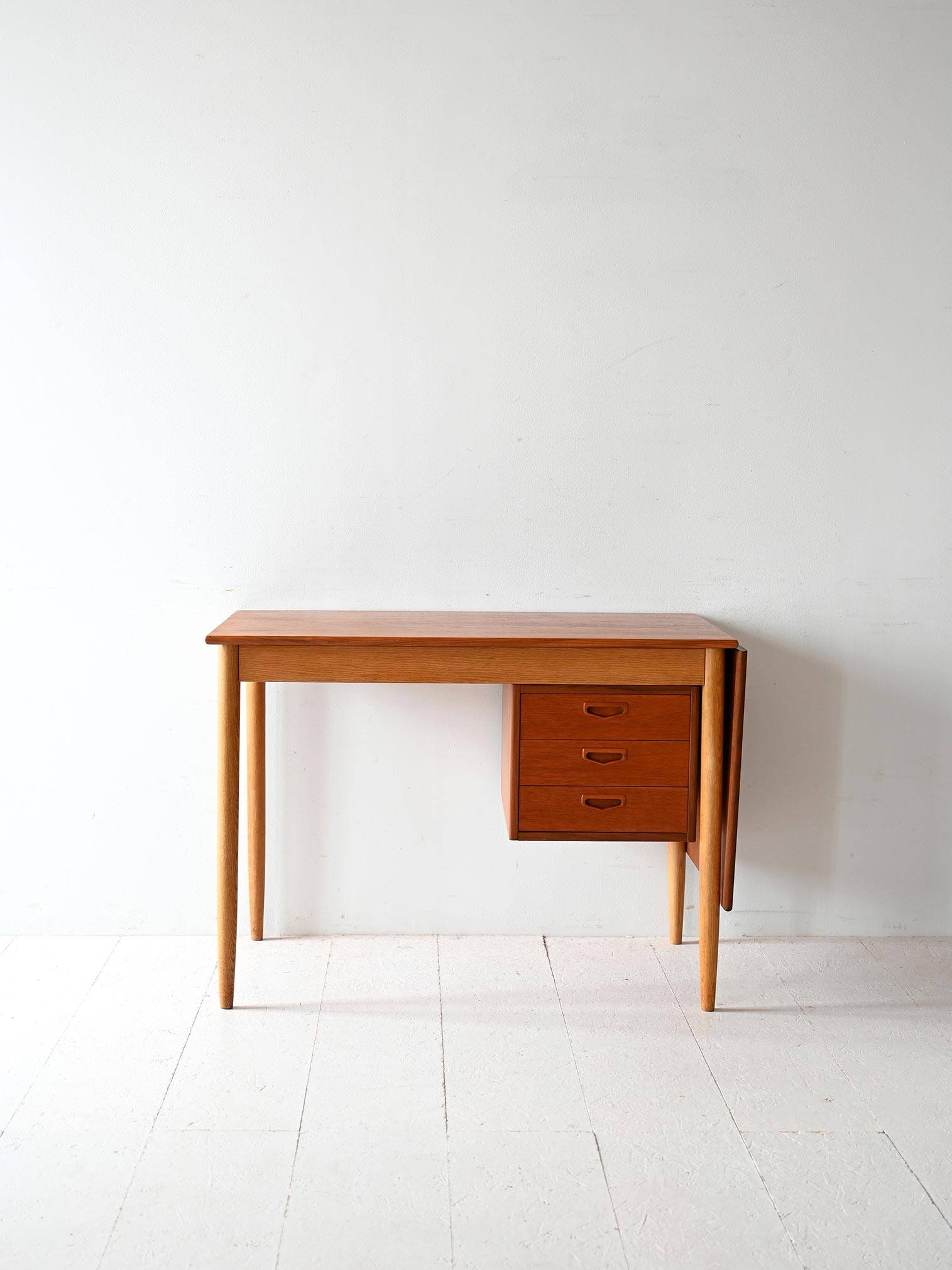 Vintage Scandinavian teak two-tone desk