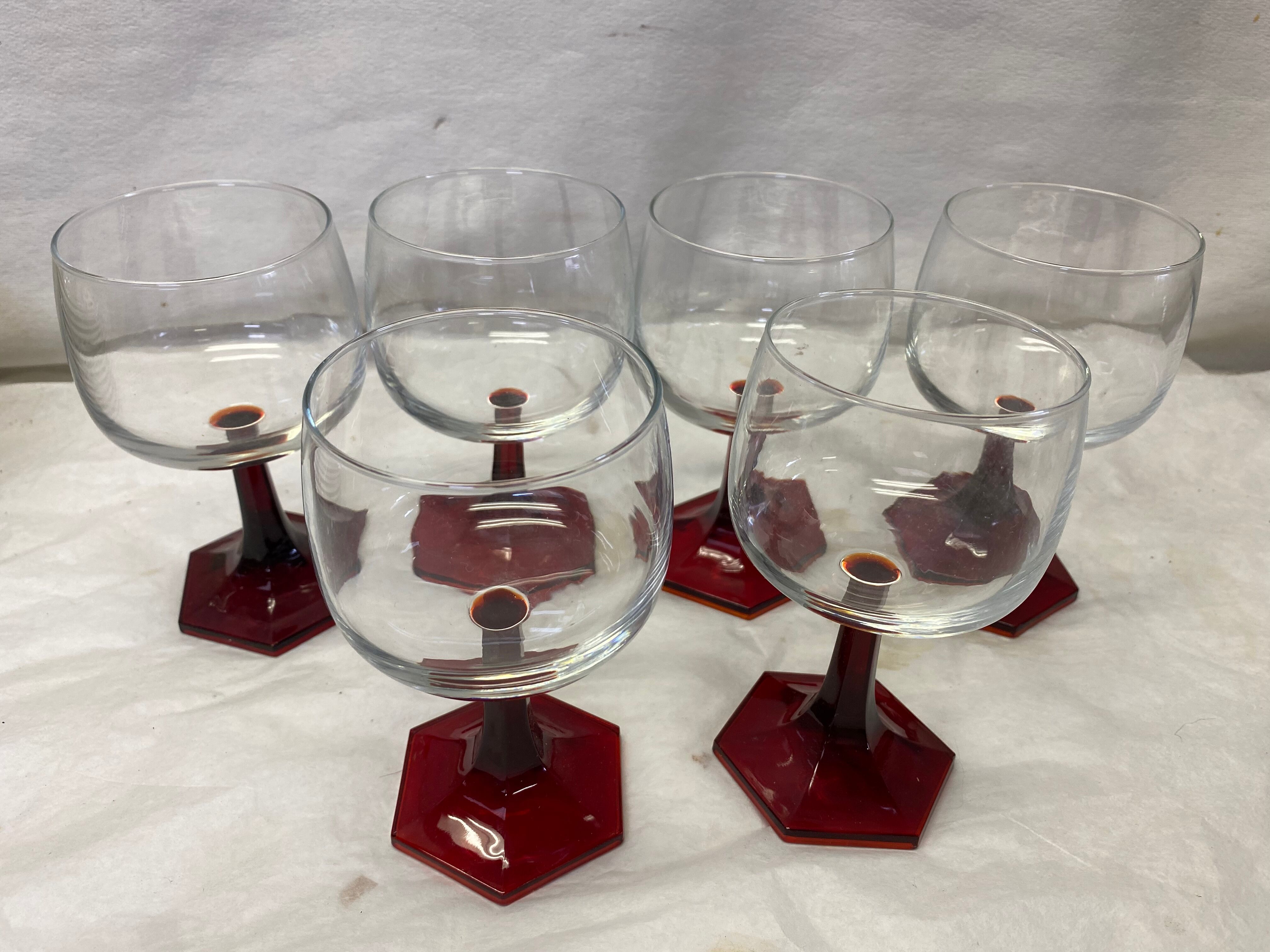 Set of 6 vintage walking glasses