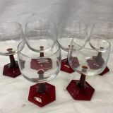 Ensemble de 6 verres à pied vintage