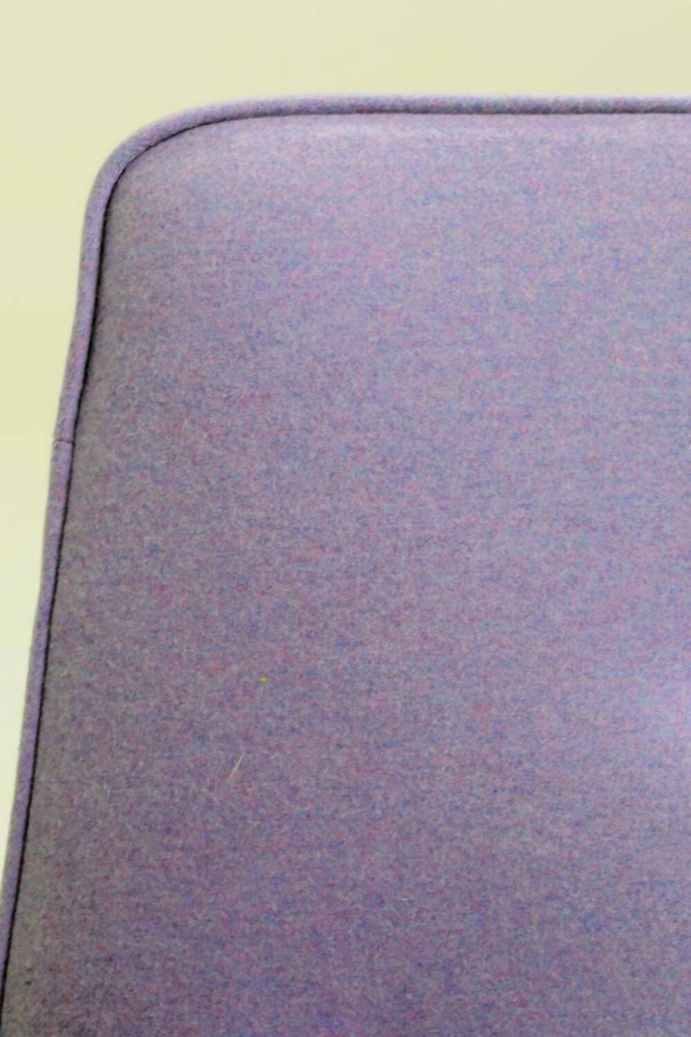 Vintage armchair in lavender wool and oak.