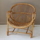 Rattan armchair & vintage bamboo