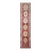 Turkish Burunt Red Oriental Vintage Runner Rug, 83x399Cm