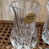 2 small longchamp crystal vases