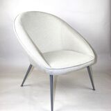 Fauteuil beige Shell des années 70