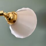 Vintage wall lamp with white opaline glass shade