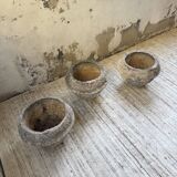 Trio of stone and cement planters, early 1900s