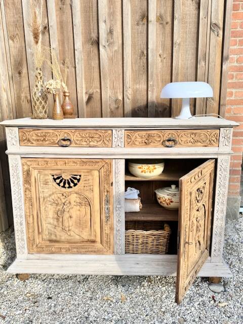 buffet breton aérogommé relooké