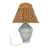 Ceramic lamp, 2M fabric cable, rope lampshade