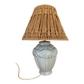Ceramic lamp, 2M fabric cable, rope lampshade.