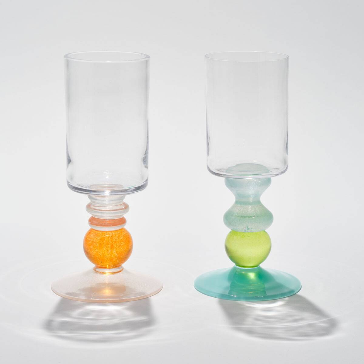 Pair of Miami Wine Glasses with Waves