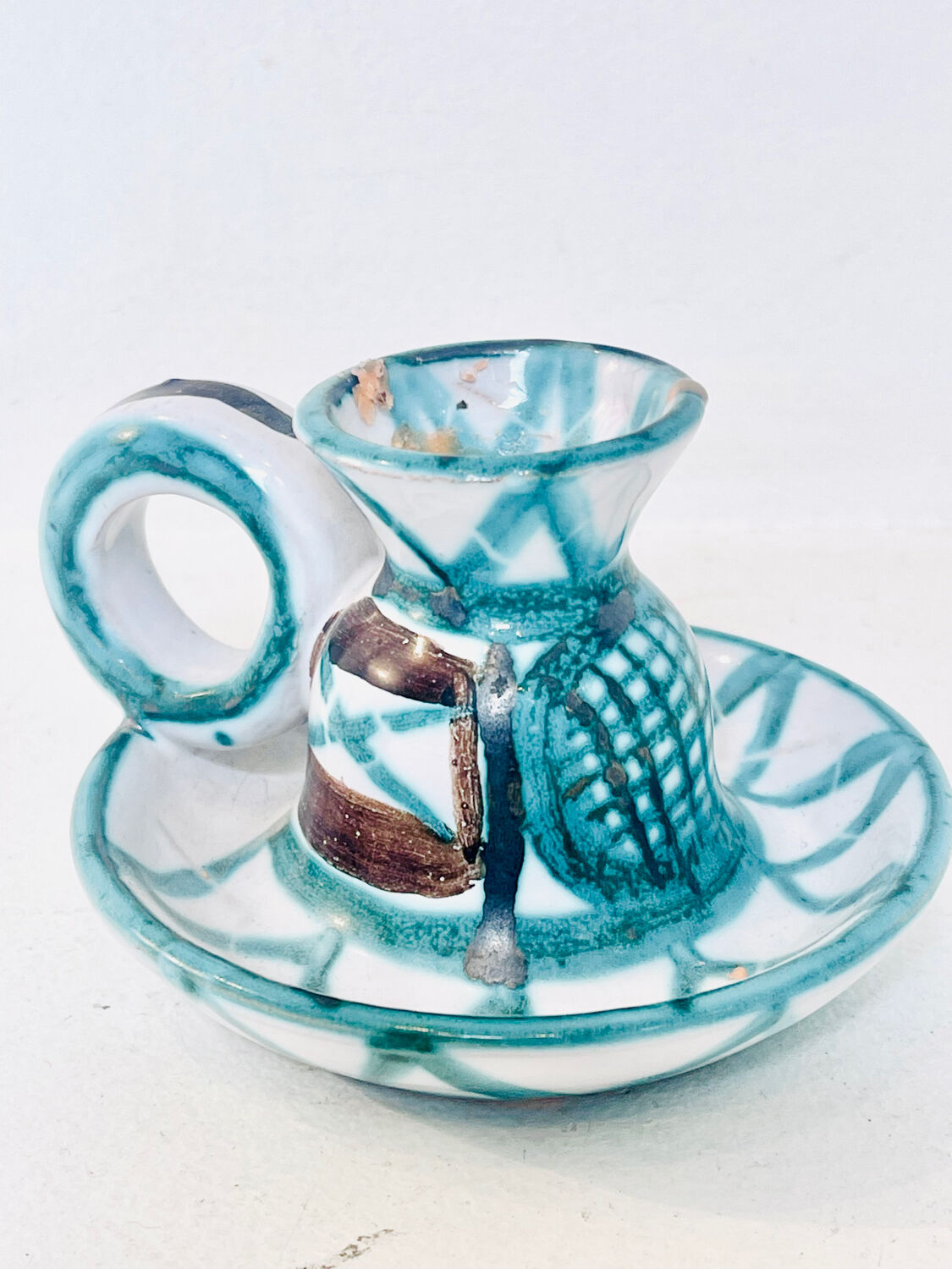 Bougeoir en céramique Robert Picault Vallauris, 1960