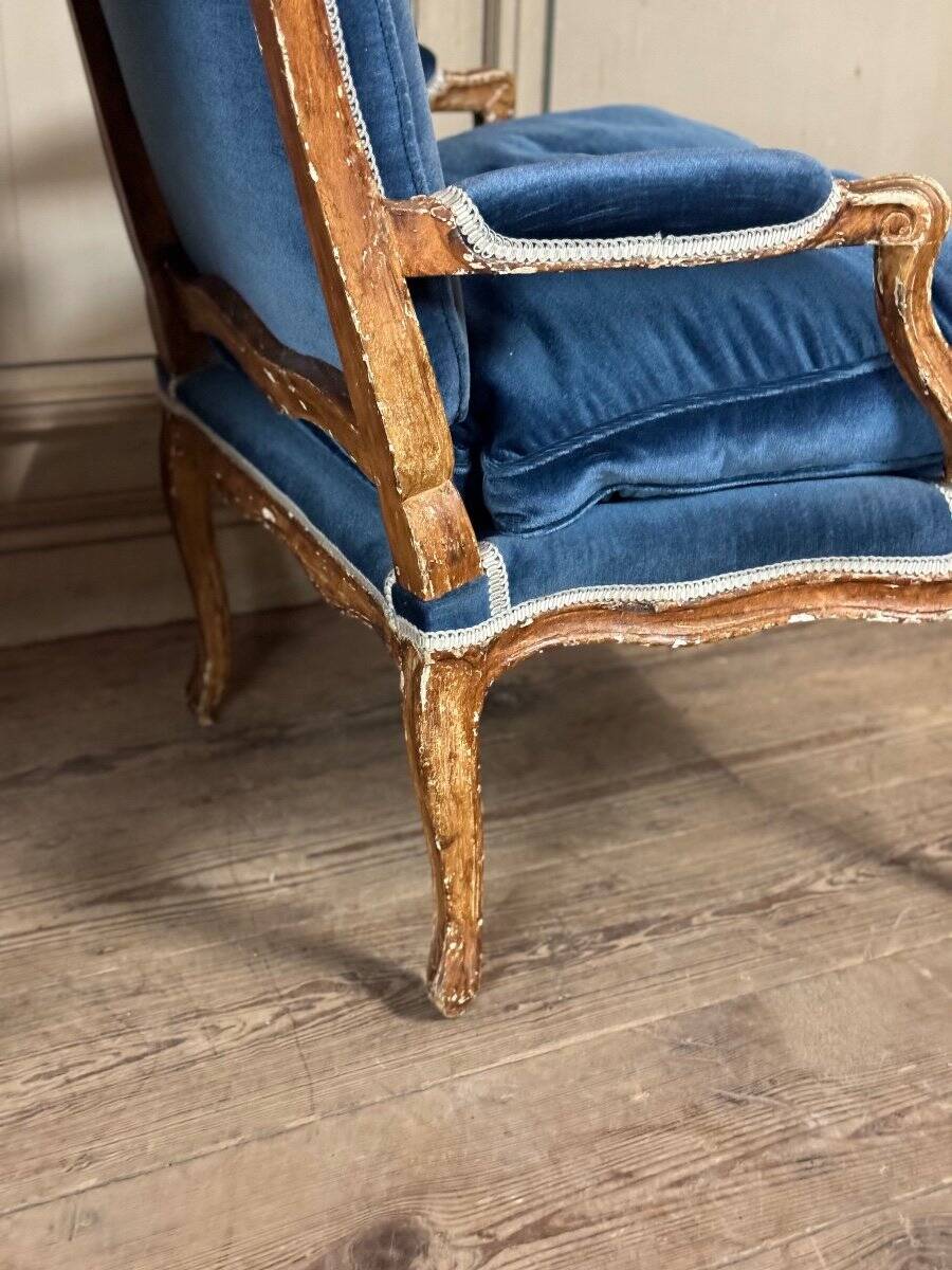 Pair Of Armchairs For Queen Louis XV, Carved “oak” Wood 18th Century