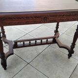 Antique desk or small table in solid carved wood