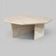Octagonal coffee table in travertine