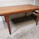 Vintage Scandinavian design table in Teak asymmetric extension by Johannes Andersen 1960