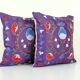 Set of 2 vintage embroidered cushion covers 48x48 cm