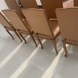 Set of eight Regency style chairs in solid oak, 20th century