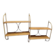 Vintage 1960s wooden and rattan shelf with 4 shelves