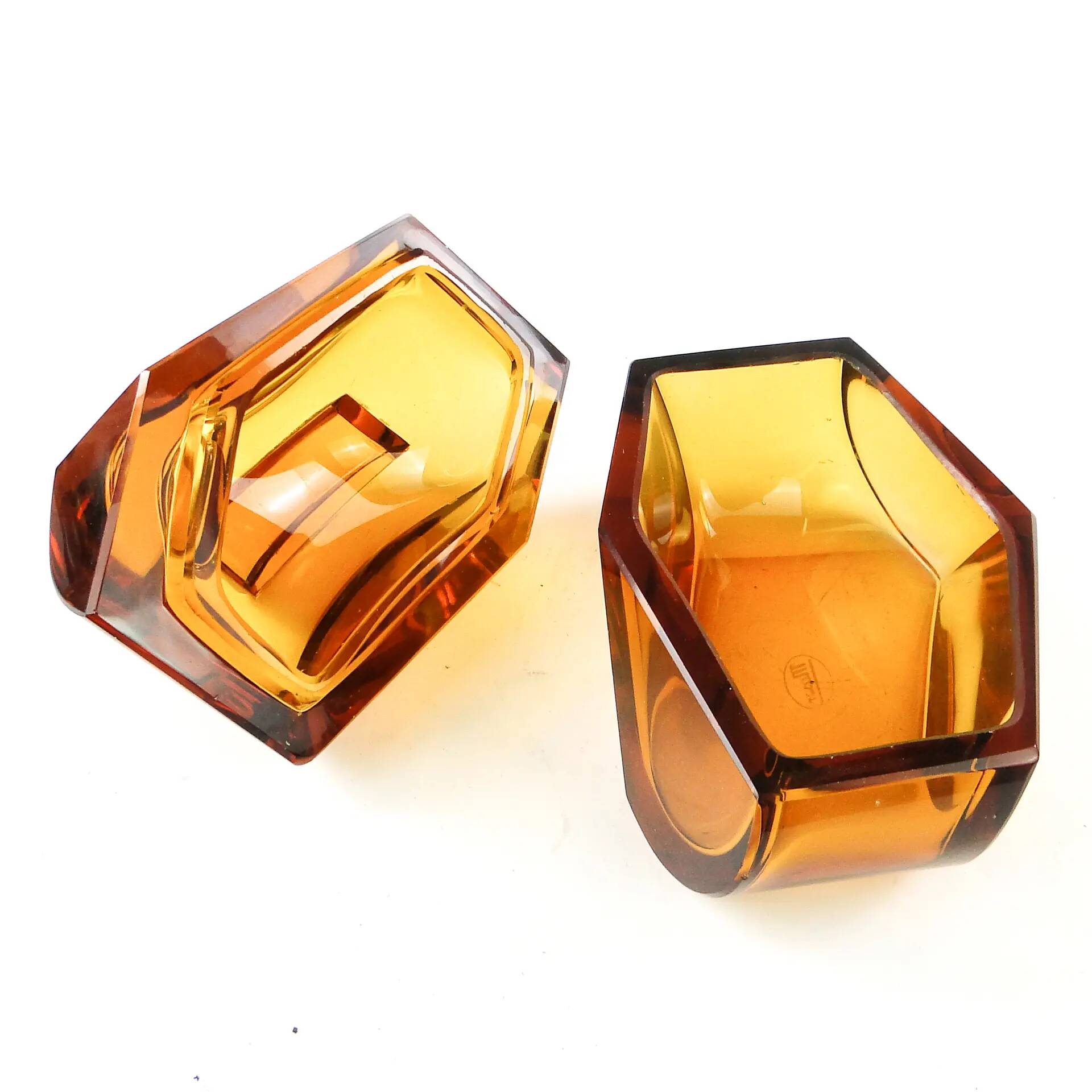 Art Deco bonbonniere, crystal, Moser, Bohemia, Czechoslovakia, 1930s