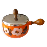 Enameled saucepan with lid 1970s
