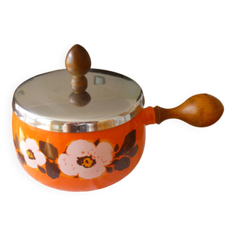 Casserole émaillée avec couvercle  Années 70