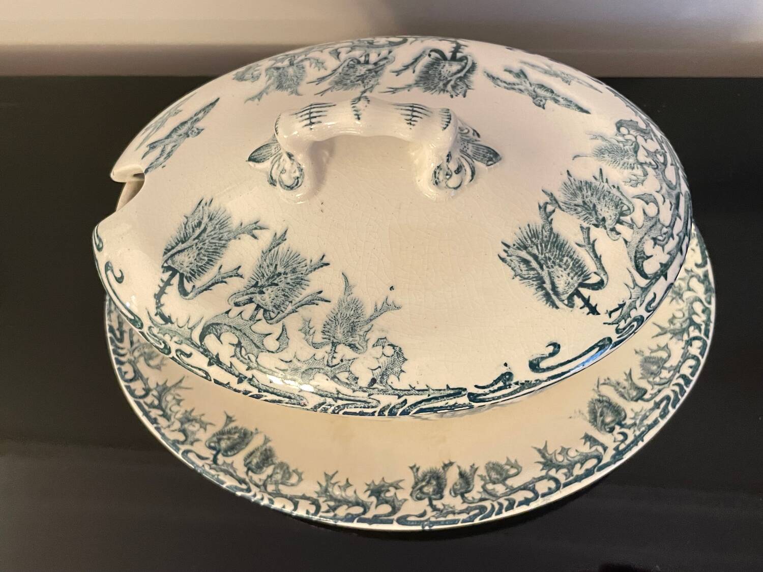 Longwy Ironstone Gravy Boat with Lid, Richelieu Model