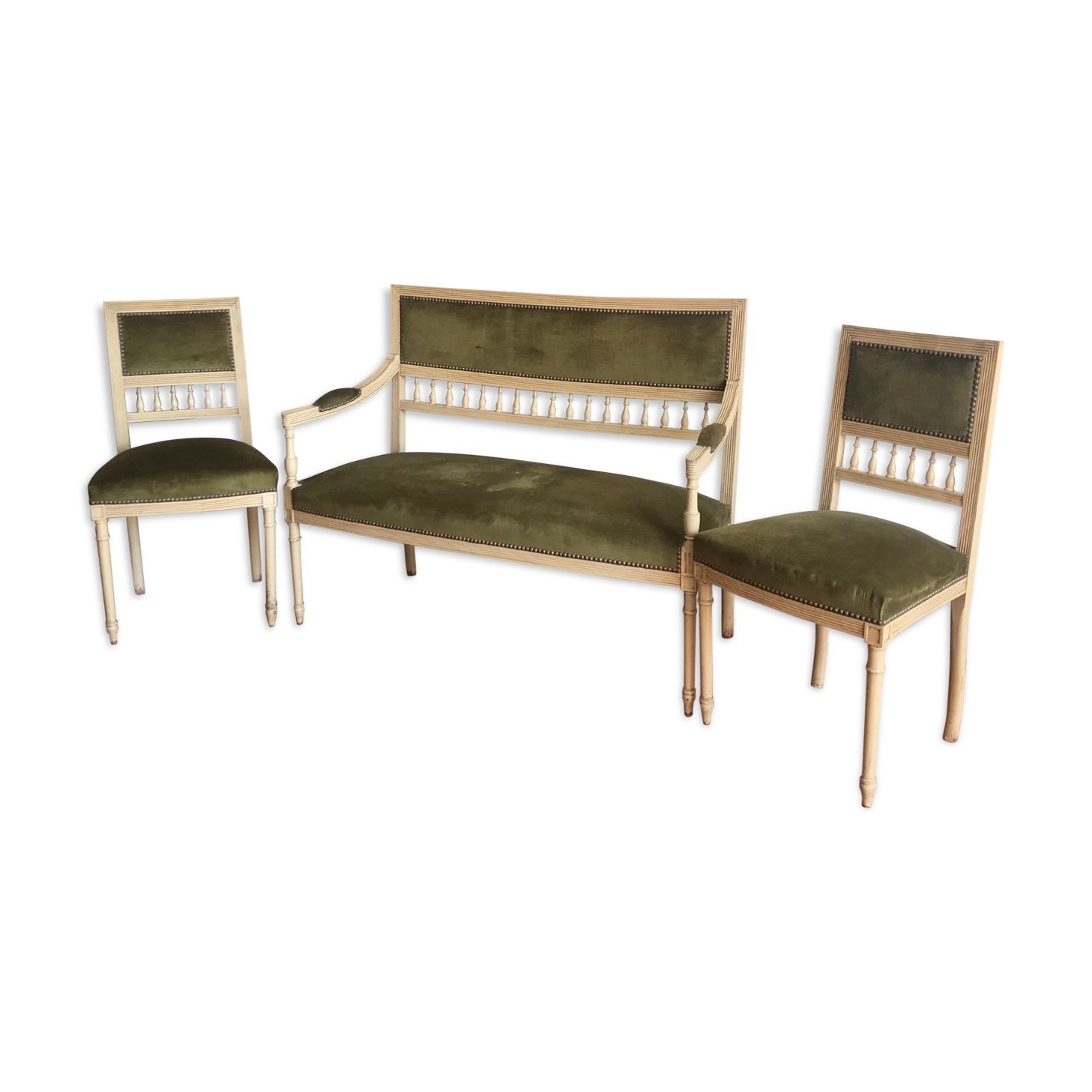 Louis XVI bench and chairs