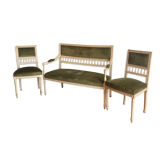 Louis XVI bench and chairs