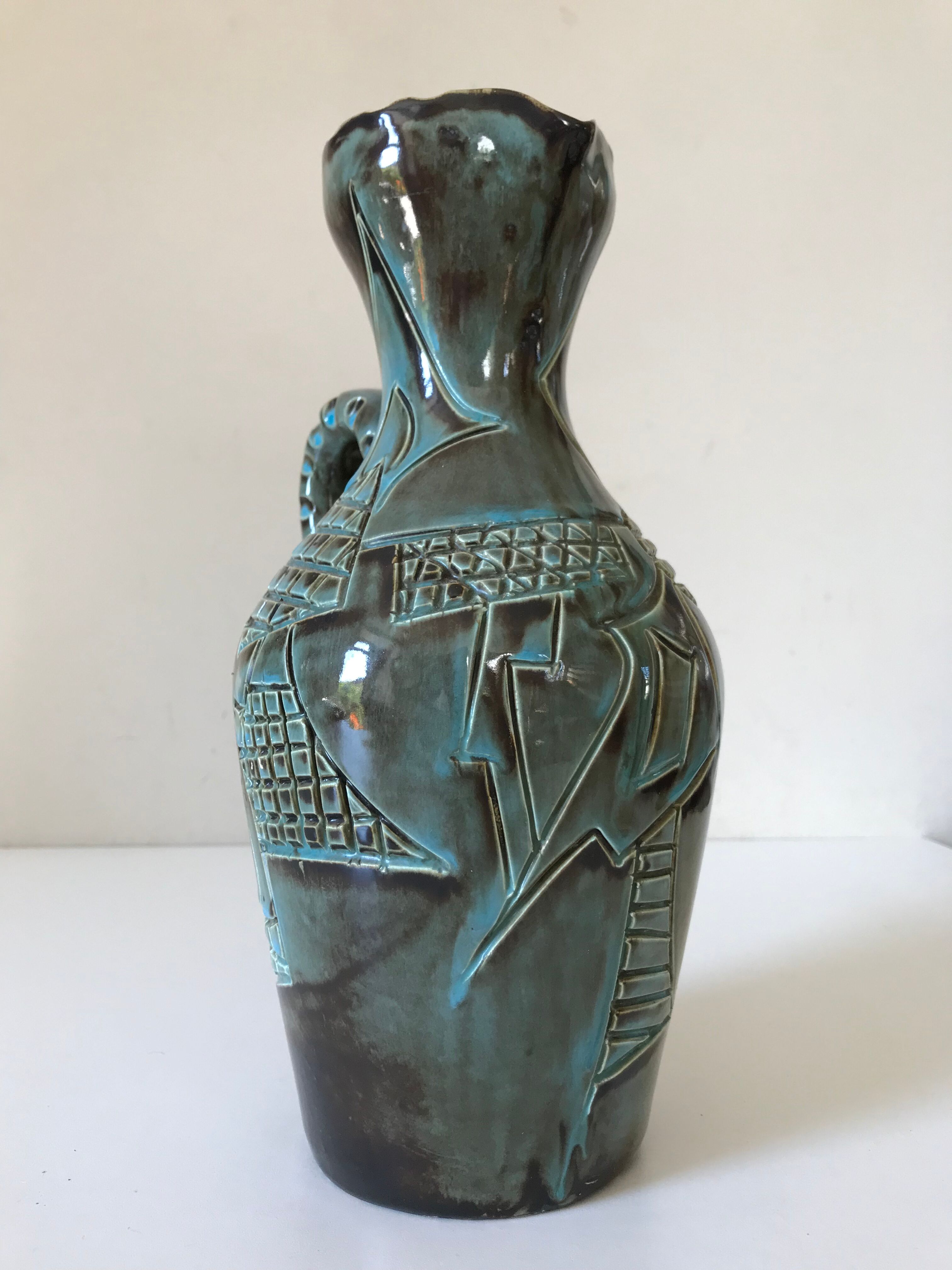 Ceramic pitcher Huguette Bessone vintage Annees 60