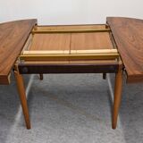 Scandinavian extendable round table in rosewood, 60s-70s