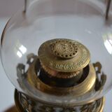 19th c. longwy earthenware oil lamp