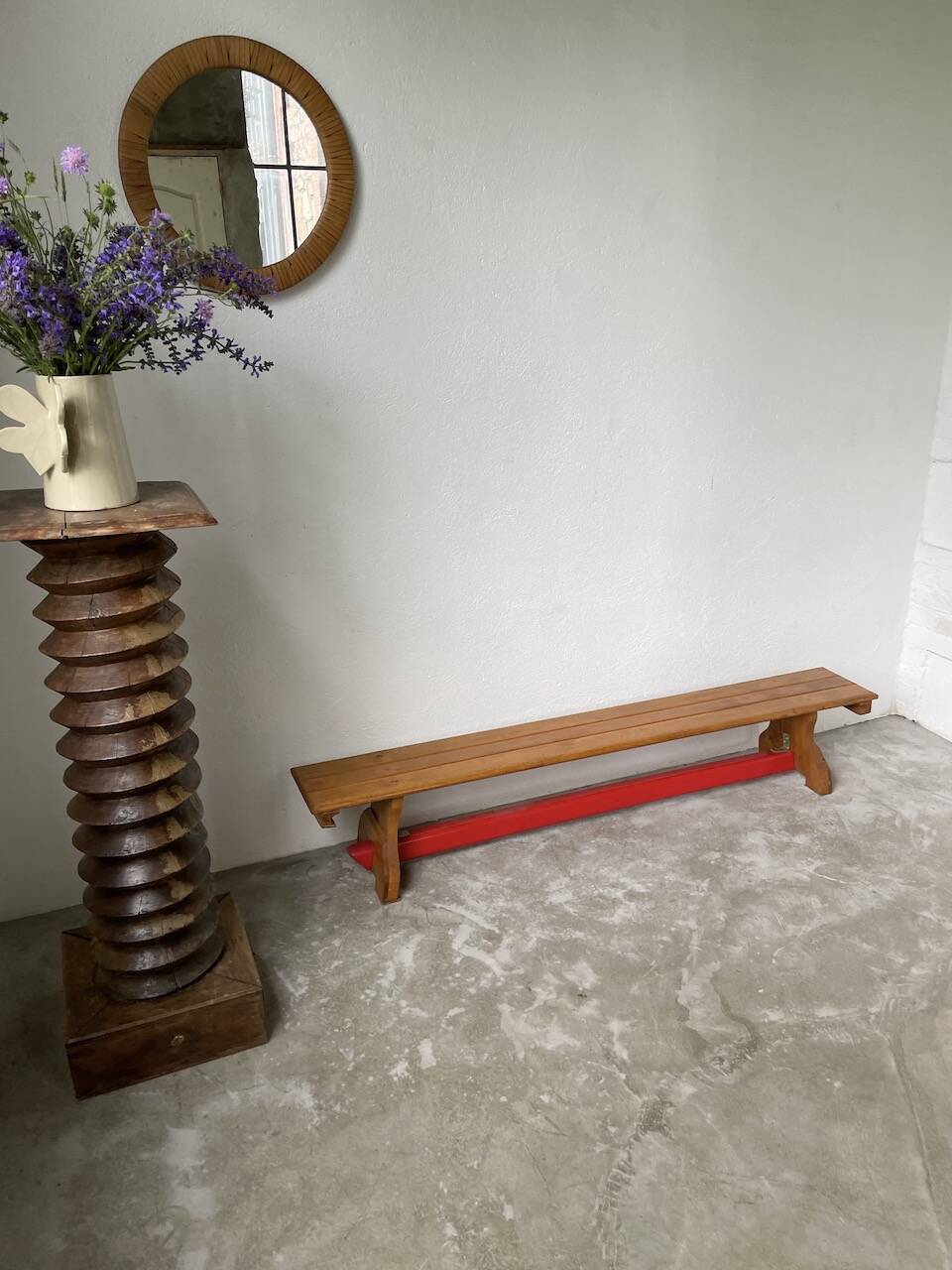 Scandinavian oak bench