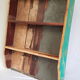 Wall shelf 3 shelves + 4 hooks cast iron in polychrome wood