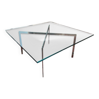 Design coffee table in glass & metal