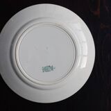 Round serving dish, old ironstone from Saint Amand - 19th century - Green pattern