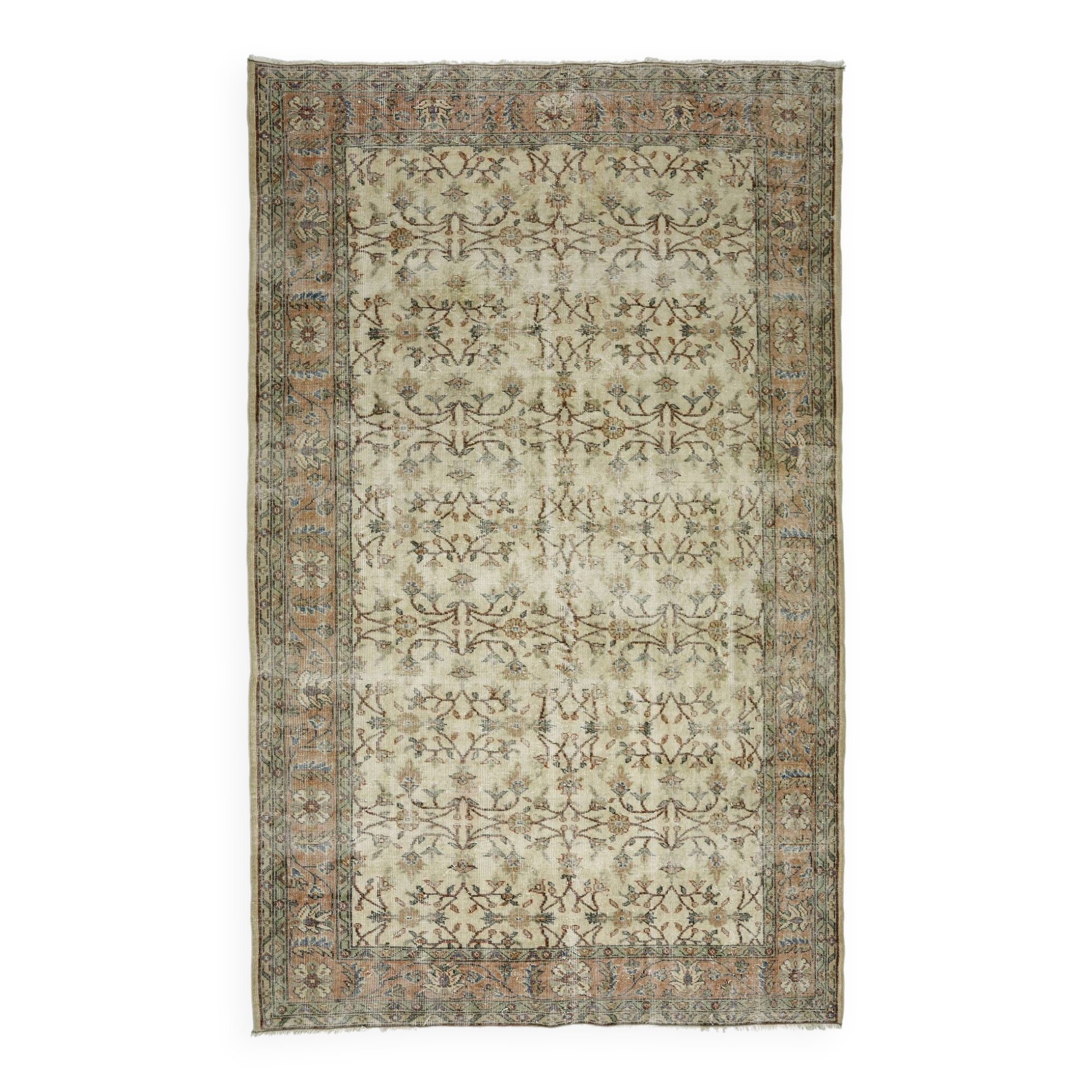 Turkish Anatolian Handmade Vintage Area Rug 293 cm x 184 cm