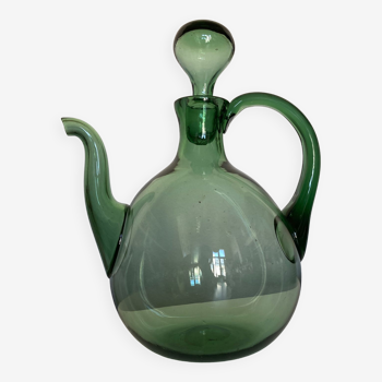 Empoli blown glass bottle Italian work 1960