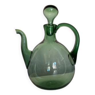 Empoli blown glass bottle Italian work 1960