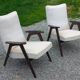 Pair of Scandinavian-style armchairs with splayed legs from the 1950s