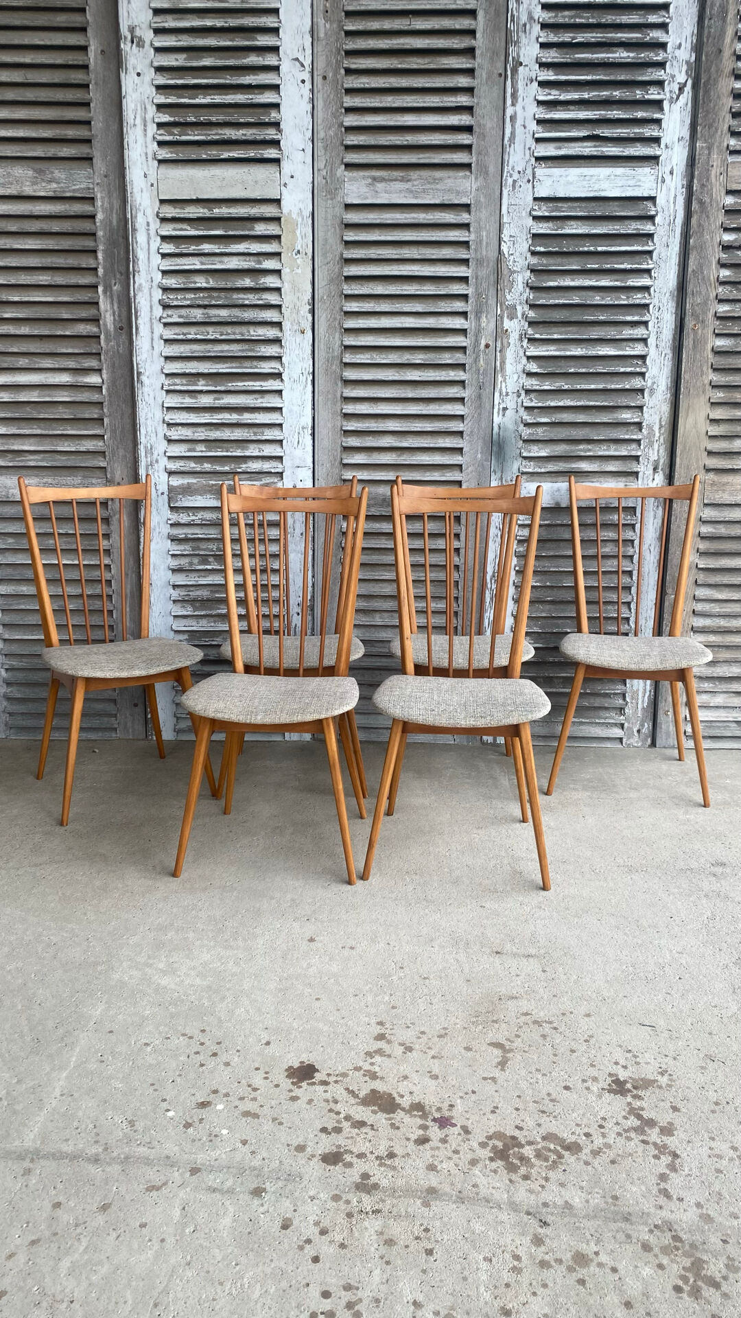 Série de 6 chaises scandinave 1960
