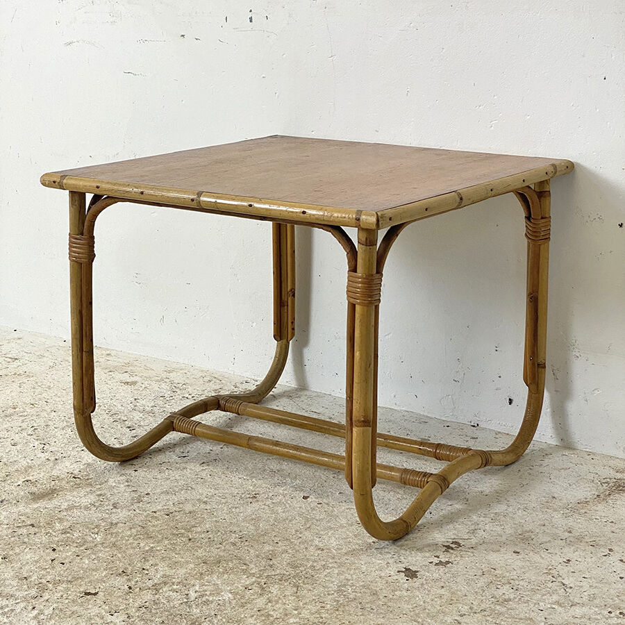 Vintage rattan coffee table 60's