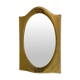 Oval gold mirror with faceted edge, 1950s
