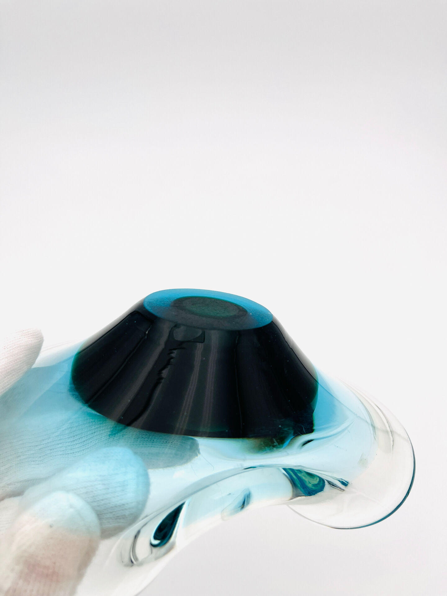 Murano Ashtray Galliano Ferro Sommerso Emerald Green 1960