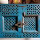 Ancien meuble indien Damchiya bleu