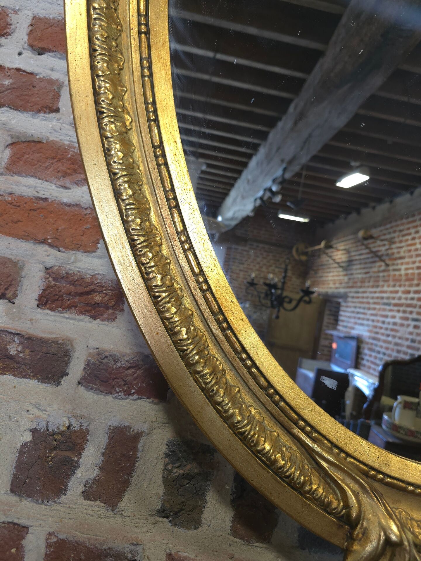 Oval mirror in Louis XV style, large model.